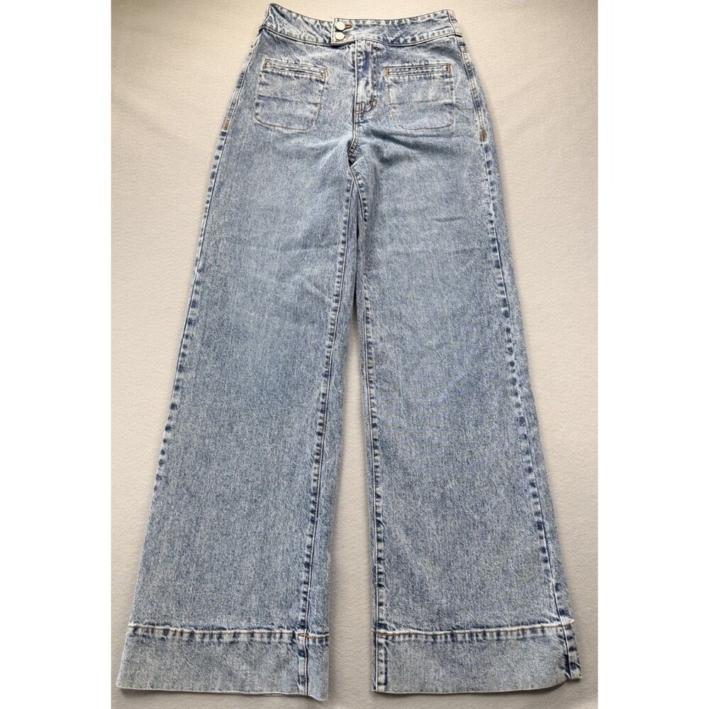 Habitual Women’s Wide Leg Jeans Size 26 High Rise Light Wash Blue Denim Pants - Picture 3 of 16